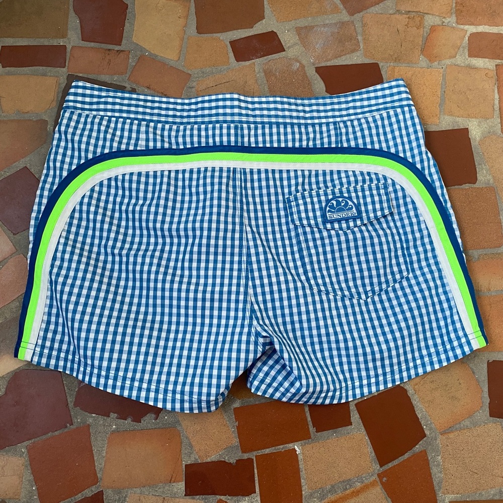 Sundek 14” Blue Gingham Board Shorts